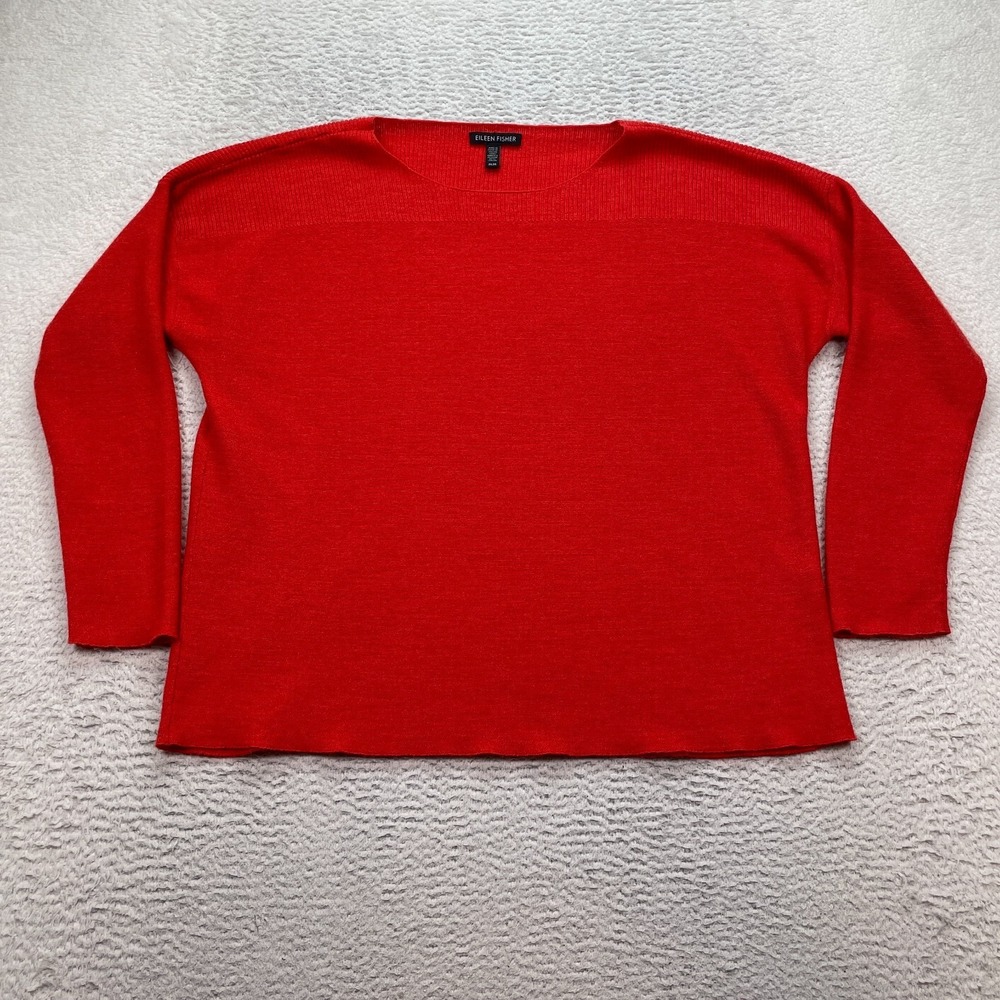 Eileen Fisher Pullover Sweater Women's Size Medium Italian Yarn Merino Wool